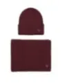 Burgundy wool hat scarf set