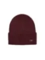 Bordeauxfarbene Calvin Klein gerippte Mütze