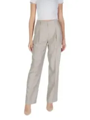 Helle Damen Stoffhose gerades Bein