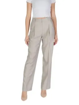 Helle Damen Stoffhose gerades Bein