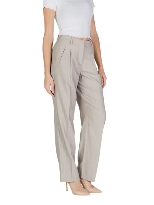 Beige Vero Moda Hosen mit Bindeband