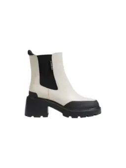 Weiße Vinyl Stiefel mit Absatz