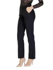 Schwarze Damen-Stretchtrousers gerades Bein