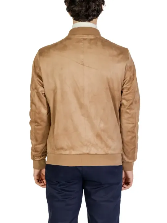 Tan Nylon Bomberjacke Herren