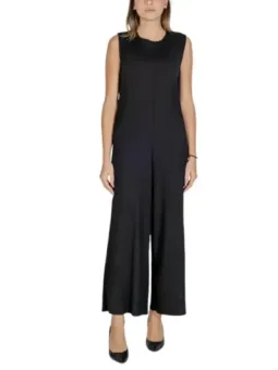 Schwarzer, plissierter Sandro Ferrone Jumpsuit