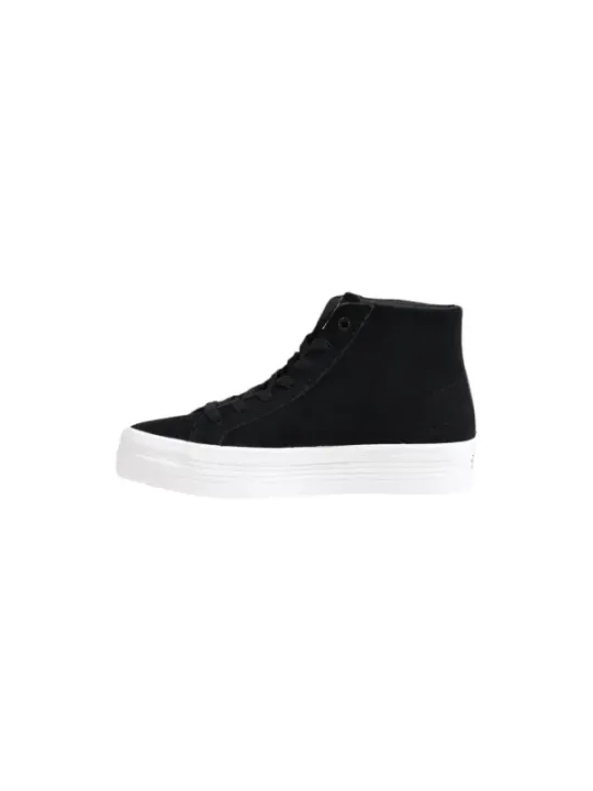 Schwarzer High-Top Sneaker Seitenansicht