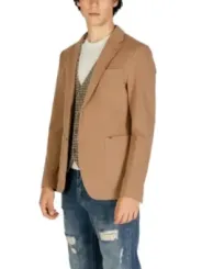 Tanfarbenes Herrenblazer, schlanker Schnitt