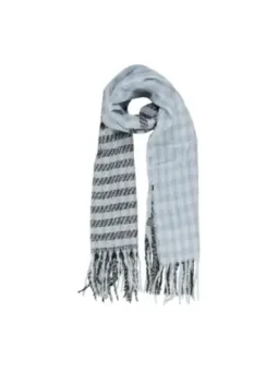 Gestreifte graue Wolle-Polyester Schal