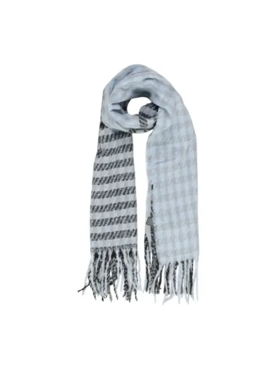 Gestreifte graue Wolle-Polyester Schal