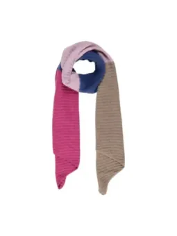 Pastellfarbener Schal aus drei Stoffen