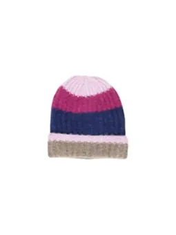 Gestrickte Mütze mit Farbstreifen