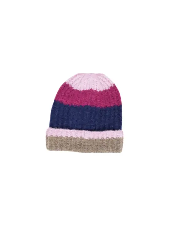 Gestreifte Pieces Strickmütze warm bequem