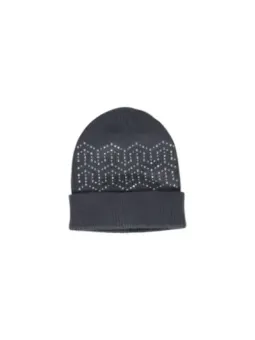 Graue Strickmütze mit weißem Muster