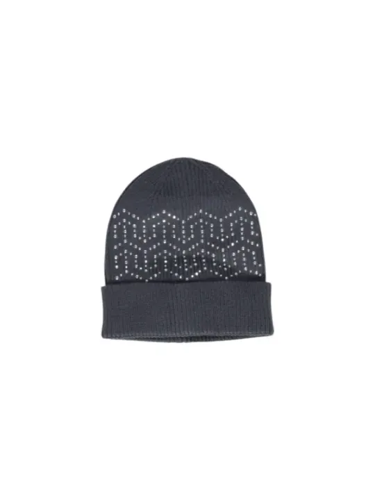 Graue Strickmütze mit weißem Muster