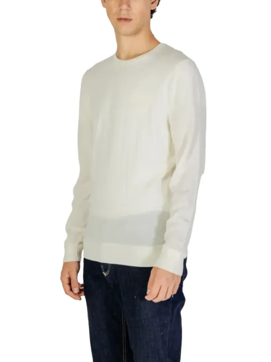 Elfenbeinfarbener Calvin Klein Rundhals-Pullover