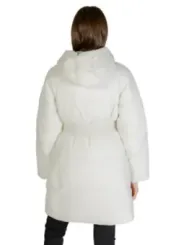 Weiße lange Calvin Klein Pufferjacke