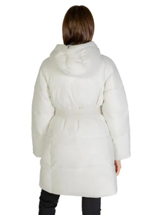 Weiße lange Calvin Klein Pufferjacke