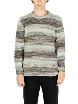 Woll-Alpaka-Mohair Herren Strickpullover Grau