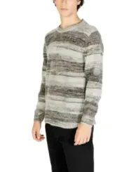 Marmorierter grauer Woll-Lupo-Pullover