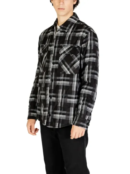 Schwarzes weißes Karomuster Hemd Gianni Lupo