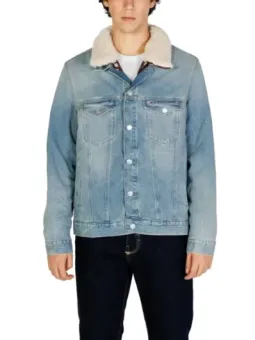 Tommy Hilfiger hellblaue Denimjacke mit Sherpa