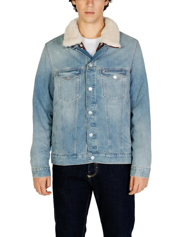 Tommy Hilfiger hellblaue Denimjacke mit Sherpa