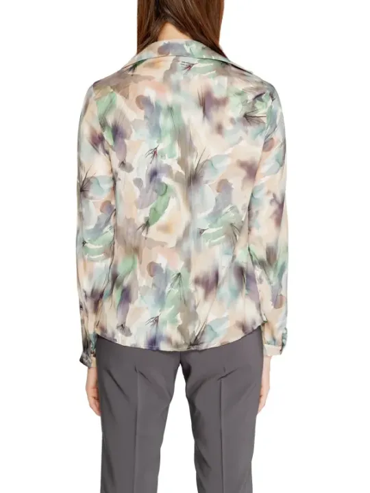 Rinascimento Bluse seidenartiger grüner Print