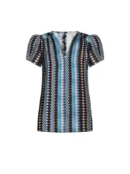 Rinascimento 477263 Zickzack-Bluse schwarz blau