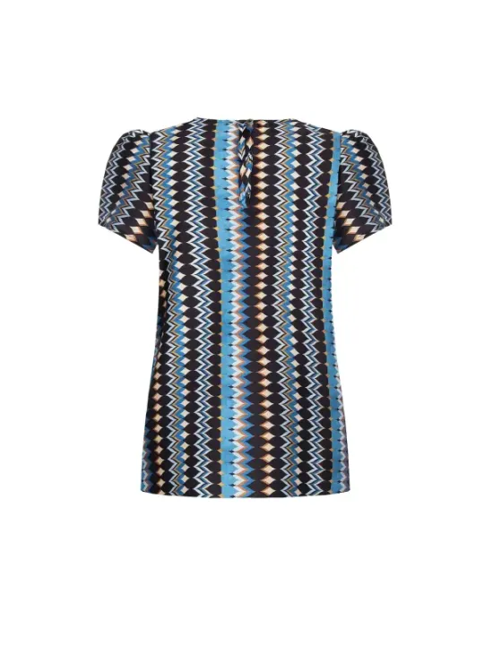 Blaues geometrisches A-Linien Hemd