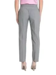 Graue Damen Pin-Streifen Stoffhose