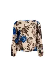 Bluse mit floralem Muster V-Ausschnitt