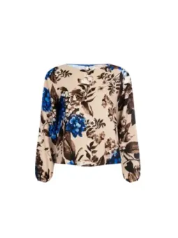 Bluse mit floralem Muster V-Ausschnitt