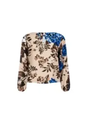 Blumige kurze Rüschenbluse Rinascimento