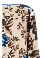 Blumiger Rinascimento Bluse beige-braun.