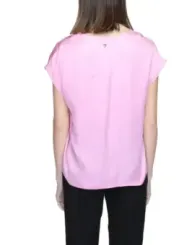 Pinke kurze Rinascimento Bluse locker sitzt