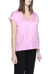 Rosa V-Ausschnitt Rinascimento Bluse