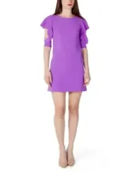 Lila kurzes Rüschenkleid von Rinascimento