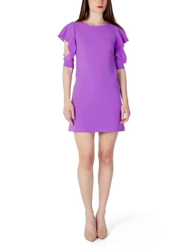 Lila kurzes Rüschenkleid von Rinascimento