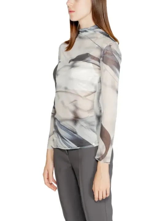 Transparente Rinascimento-Bluse mit Watercolor-Print