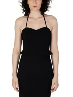 Schwarzes Rüschen-Halterkleid Rinascimento 477274