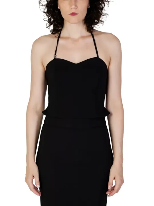 Schwarzes Rüschen-Halterkleid Rinascimento 477274