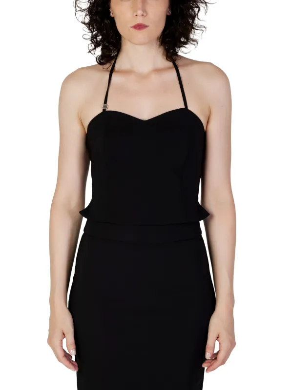 Schwarzes Rüschen-Halterkleid Rinascimento 477274