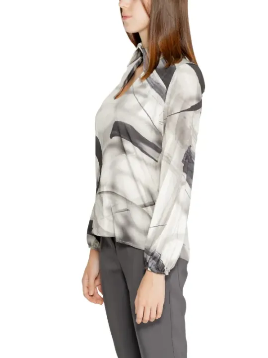 Abstrakte Bluse mit langen Ärmeln