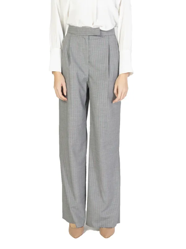 Gestreifte weite Hosen mit Gürtel