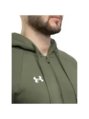 Olivgrüner Under Armour Reißverschluss-Kapuzenpullover