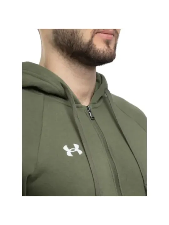 Olivgrüner Under Armour Reißverschluss-Kapuzenpullover
