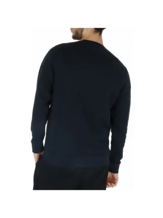 Schwarzer Strickpullover, Herrenmode, lässig