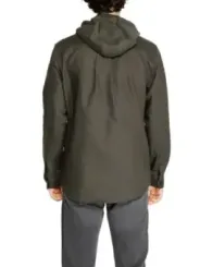 Graue wasserdichte Herrenjacke mit Kapuze