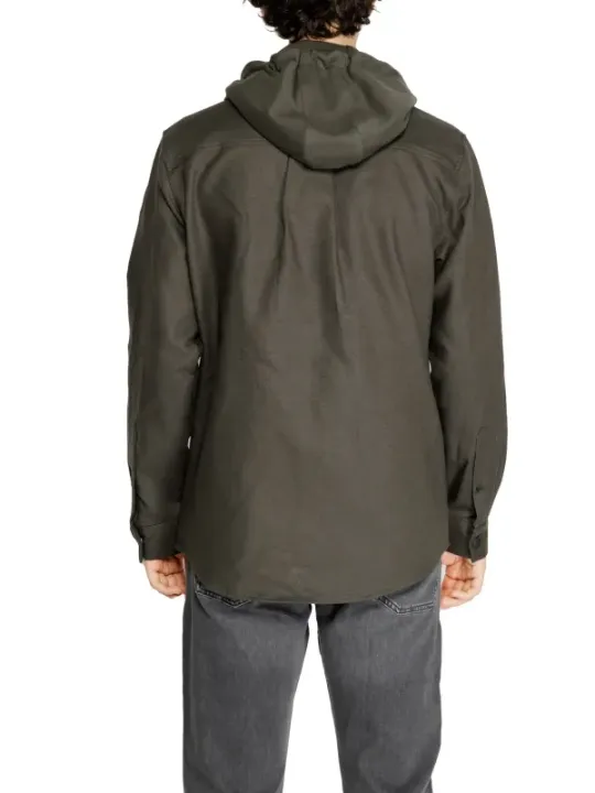 Graue wasserdichte Herrenjacke mit Kapuze