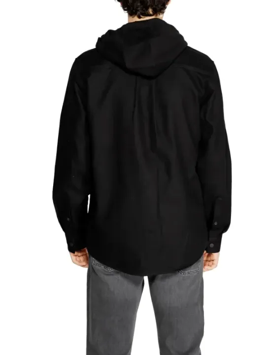 Schwarze Herrenjacke mit Kapuze